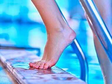 Fungal toenail infection may occur in the pool